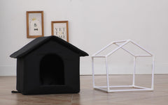 Casa de gato hhong-ri-sheng, interior acogedor para refugiarse del frío.