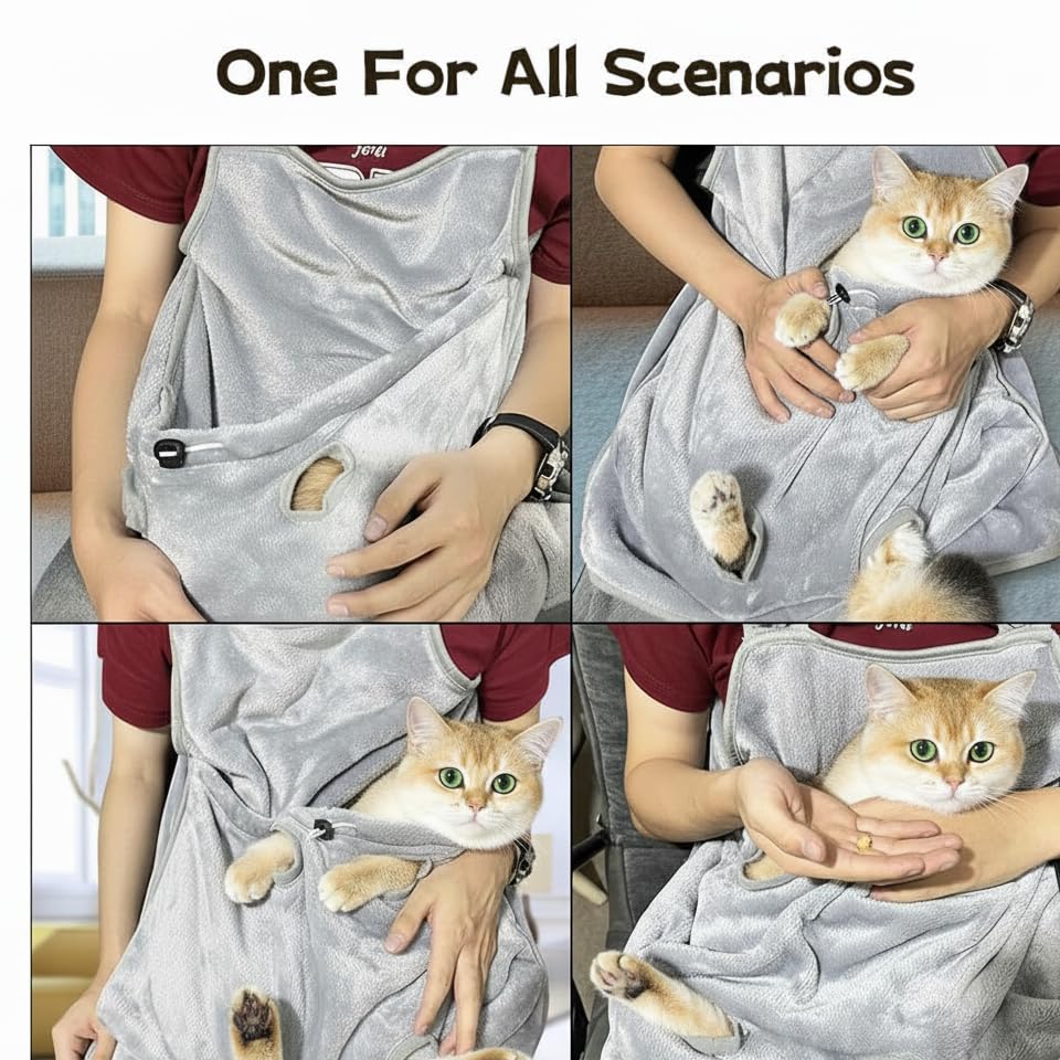 Hhuabeibei delantal gato con tres ajustes de broches para tallaje cómodo.