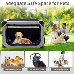 Hiaksedt jaula perro 360 grados malla tres puertas proporciona visibilidad y acceso