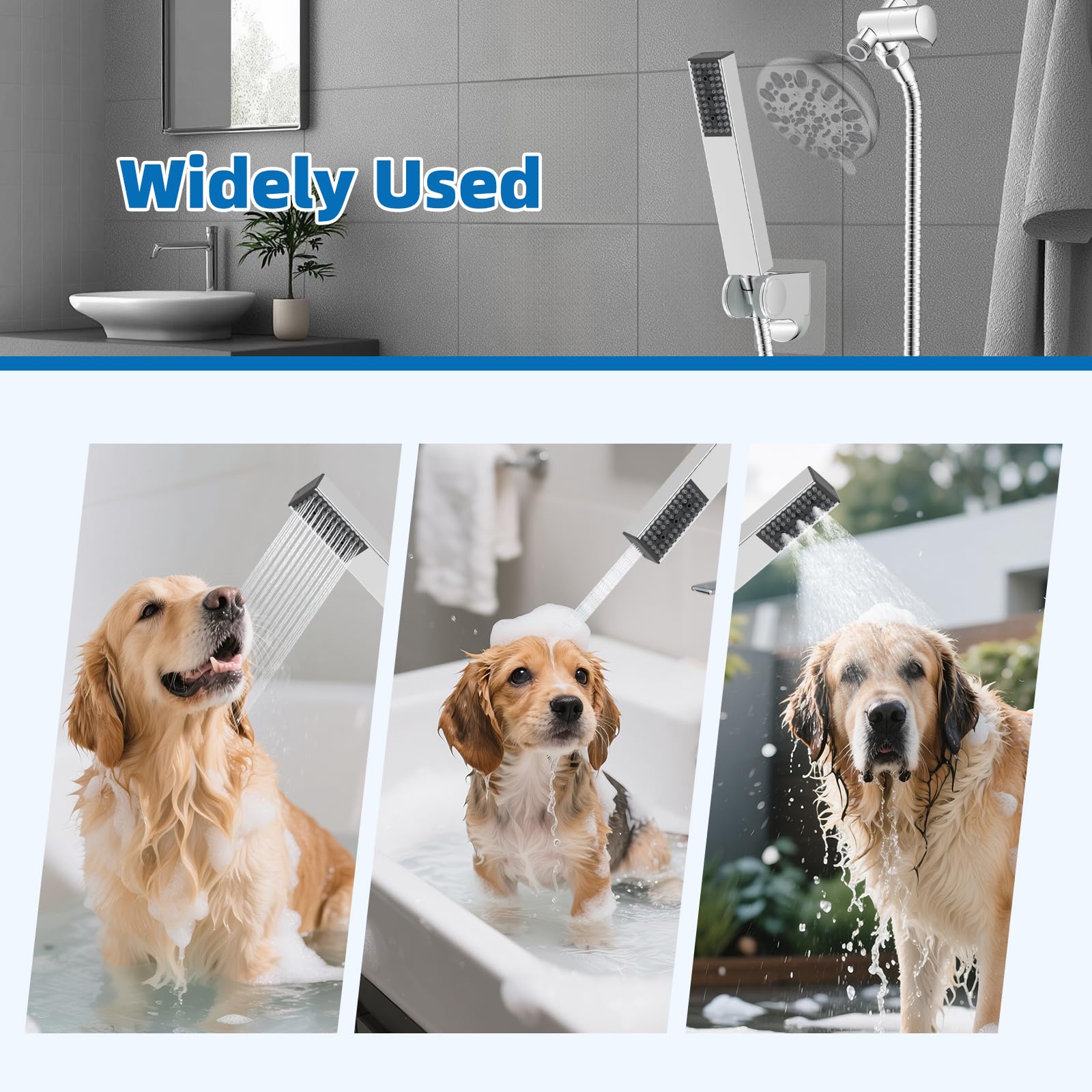 Enjuague rápido y cómodo para sesiones de baño en casa.