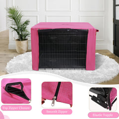 HiCaptain funda para jaula de perros 48 rosa, instalación rápida para cualquier rutina.