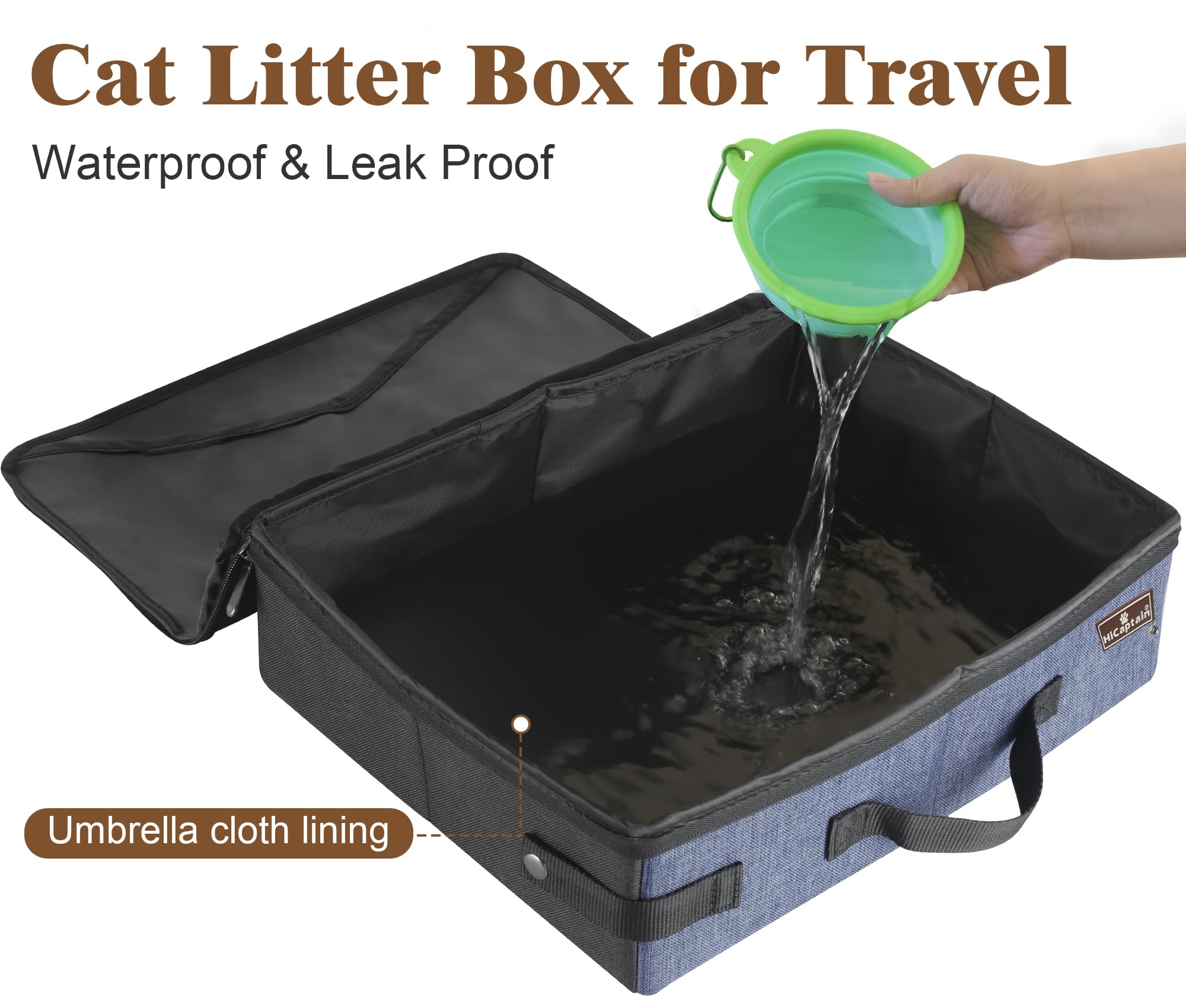 HiCaptain caja plegable con tapa para contener olores durante el viaje.