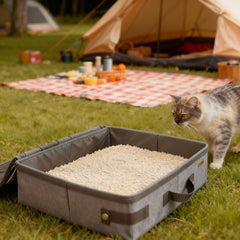 HiCaptain caja de arena portátil para gatos con tapa y asa para viajar