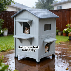 HiCaptain casa-gato exterior ventana-acrilica: protege contra frío y lluvia con buena ventilación.