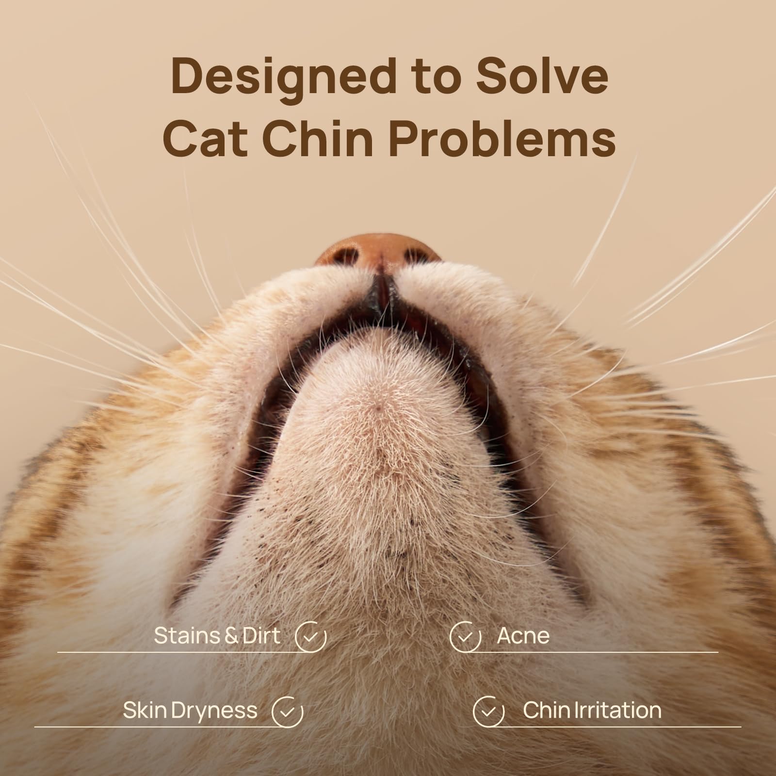 HICC PET diseño doble cara para mentón del gato, limpieza profunda y cuidadosa.