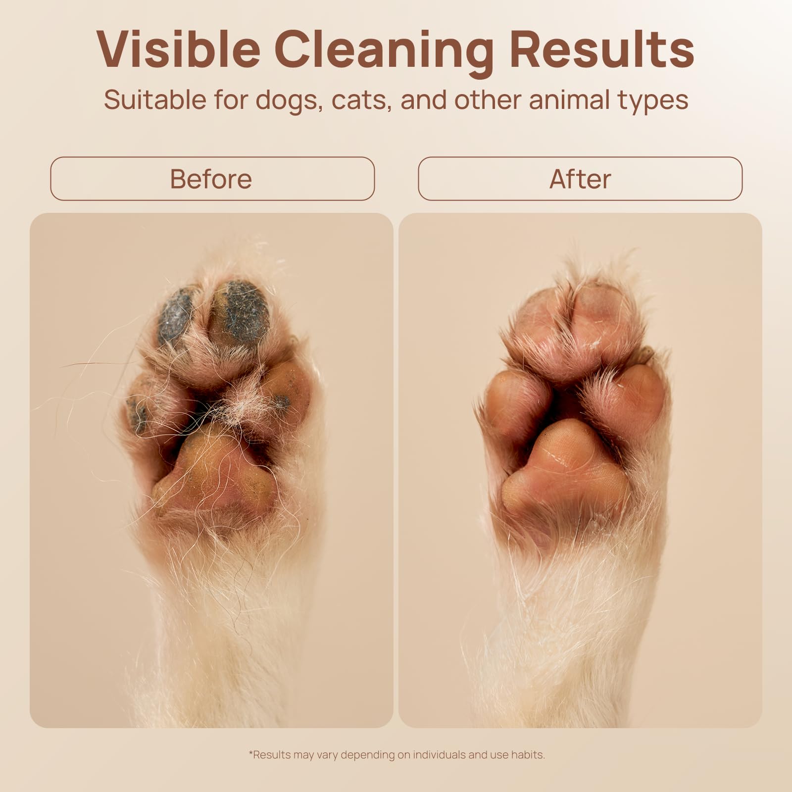 HICC PET Glove Wipes Pro, baño sin agua, limpieza rápida y cómoda.