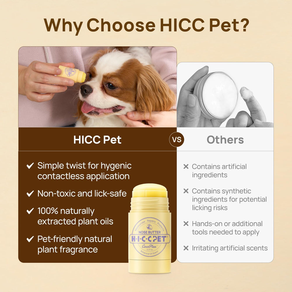 Bálsamo nasal HICC PET con ingredientes vegetales para cuidado seguro.