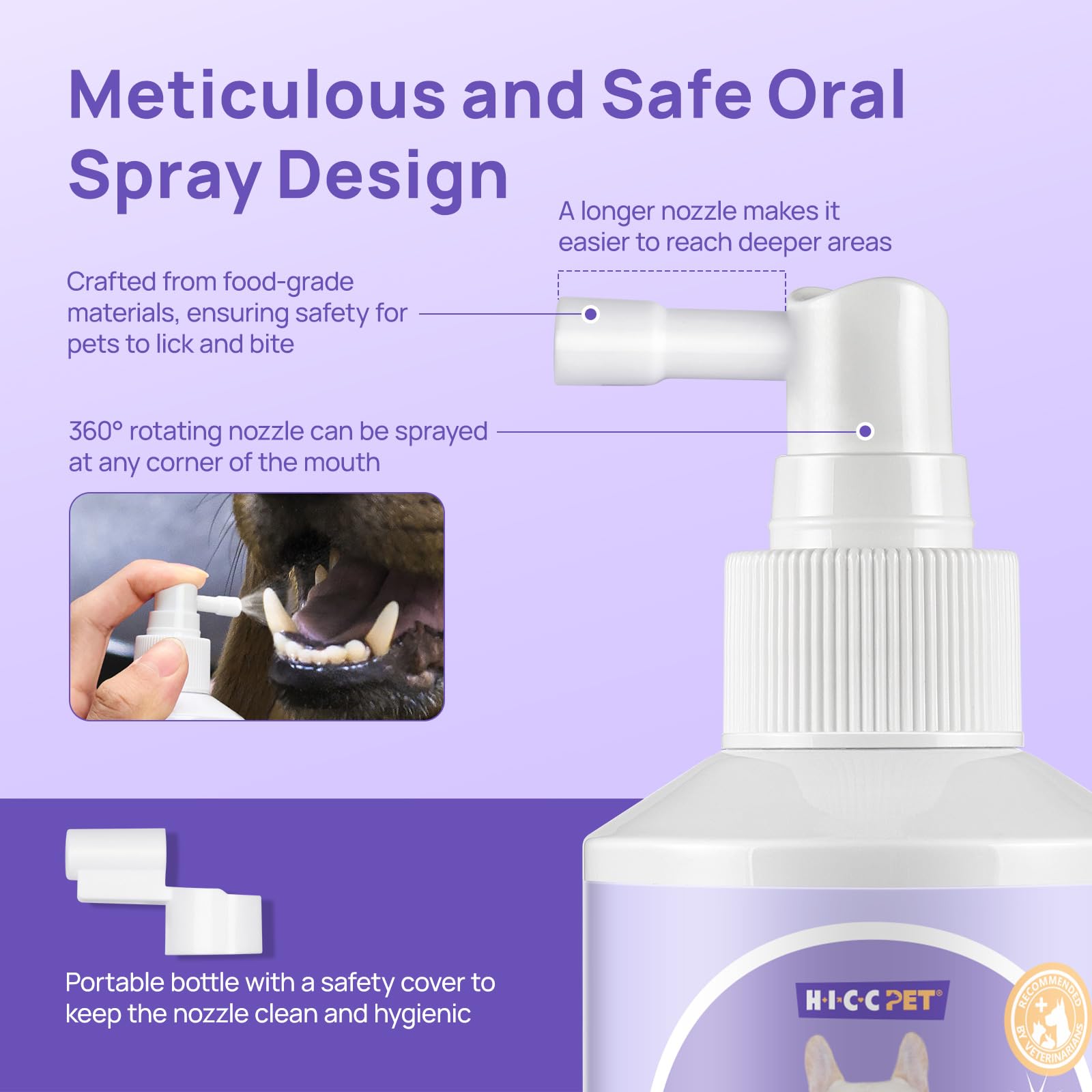 HICC PET Spray envase de 150 ml para uso prolongado.