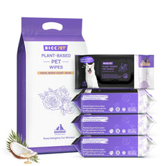 HICC PET toallitas rosas para patas y cuerpo, limpieza suave y desodorización diaria.