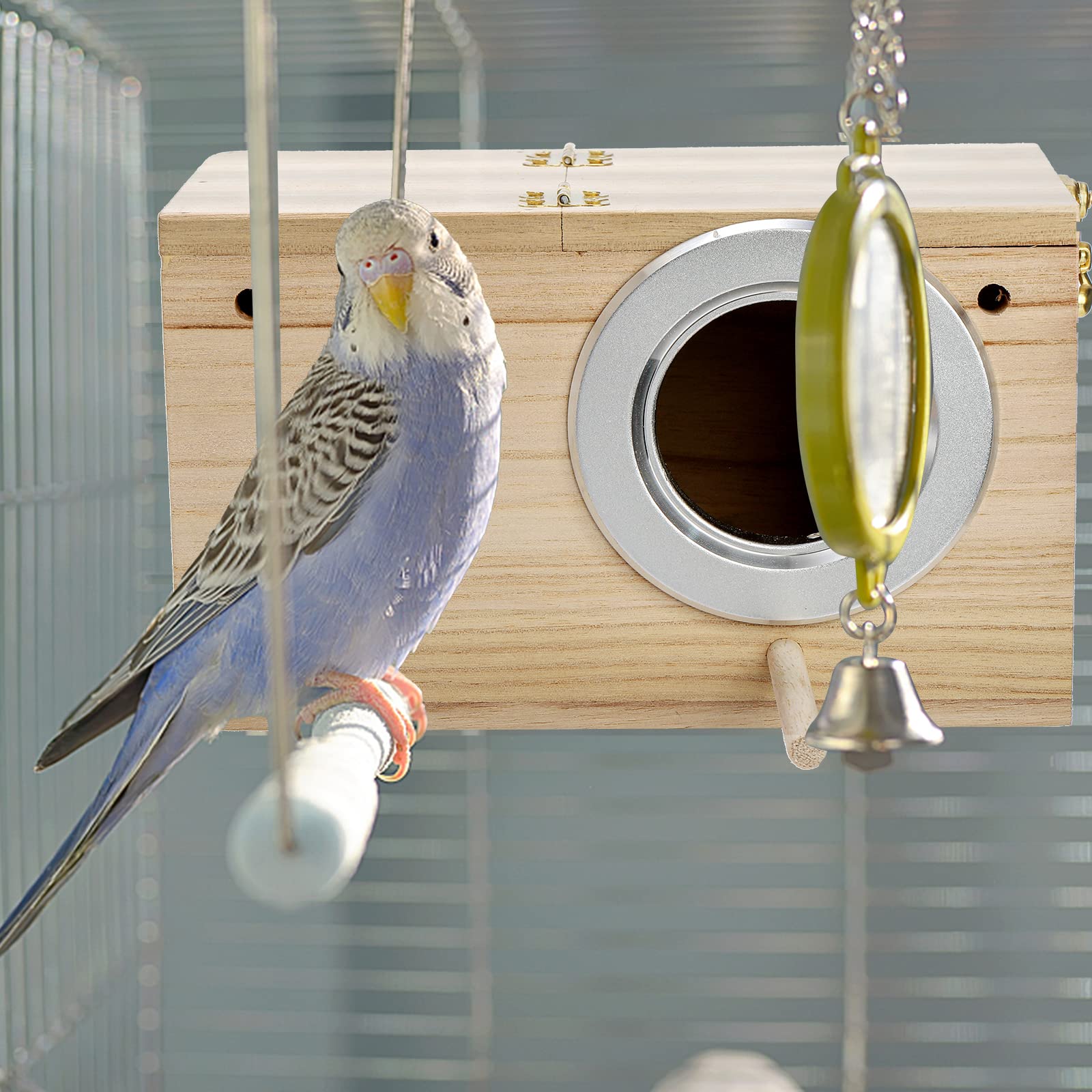 Nido Hiceeden, dimensiones 7,7×4,7×4,7 pulgadas, para aves pequeñas.