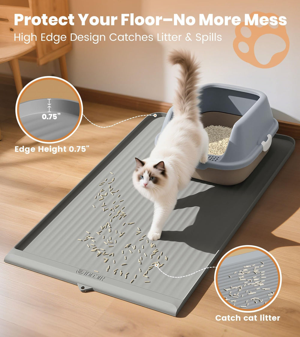 Alfombra impermeable HICOOI facilita limpieza rápida tras cada visita felina
