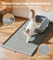 Alfombra impermeable HICOOI facilita limpieza rápida tras cada visita felina