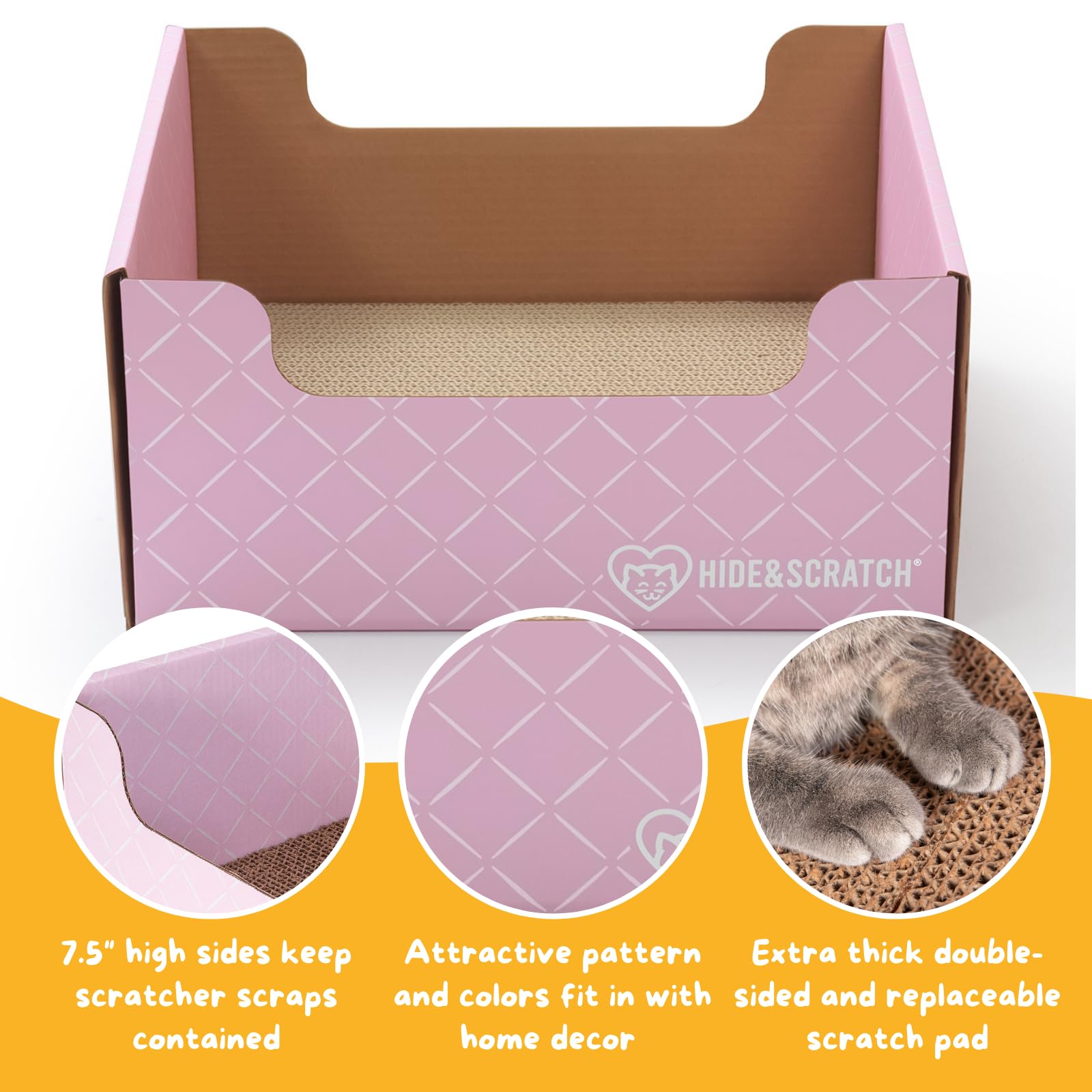 Hide & Scratch borde ondulado facilita frotar cara y orejas