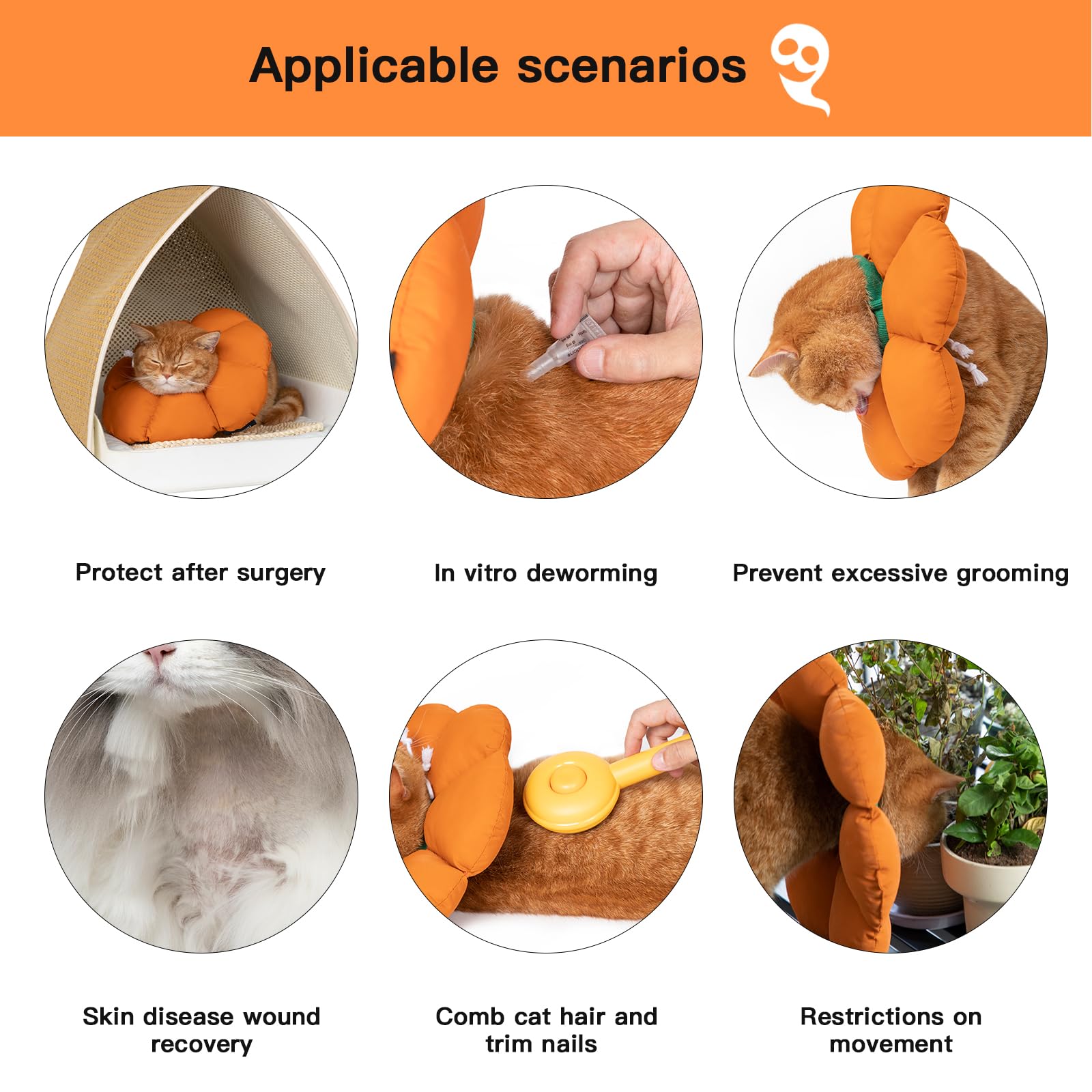 H HIDREAM cono para gato material impermeable suave protege heridas