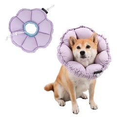 H HIDREAM cono suave para perro mediano con flor morada y comodidad