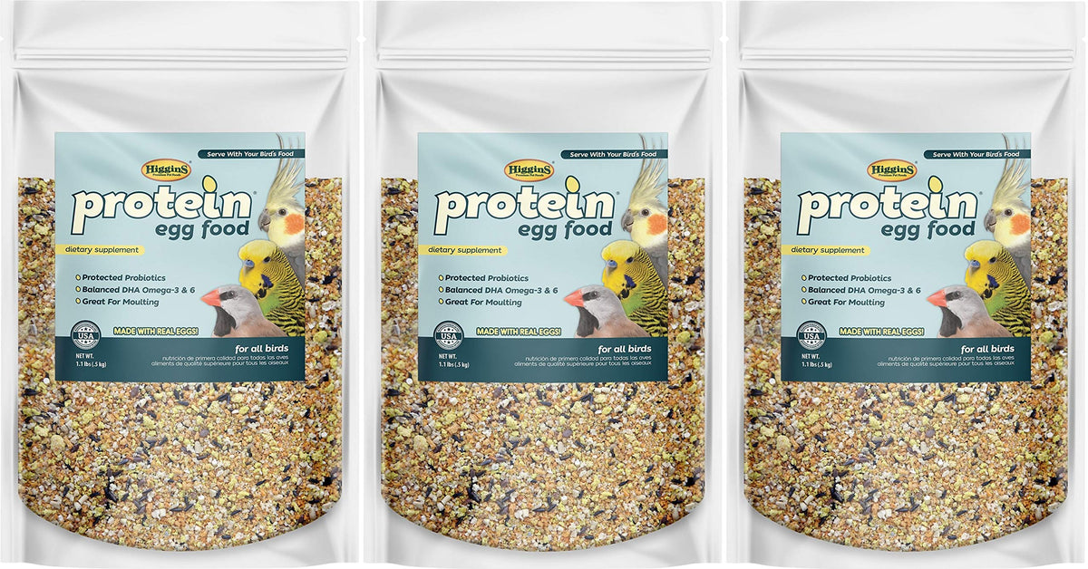 Higgins Alimento proteico para huevos, paquete de 3 unidades de 1,1 libras para aves.