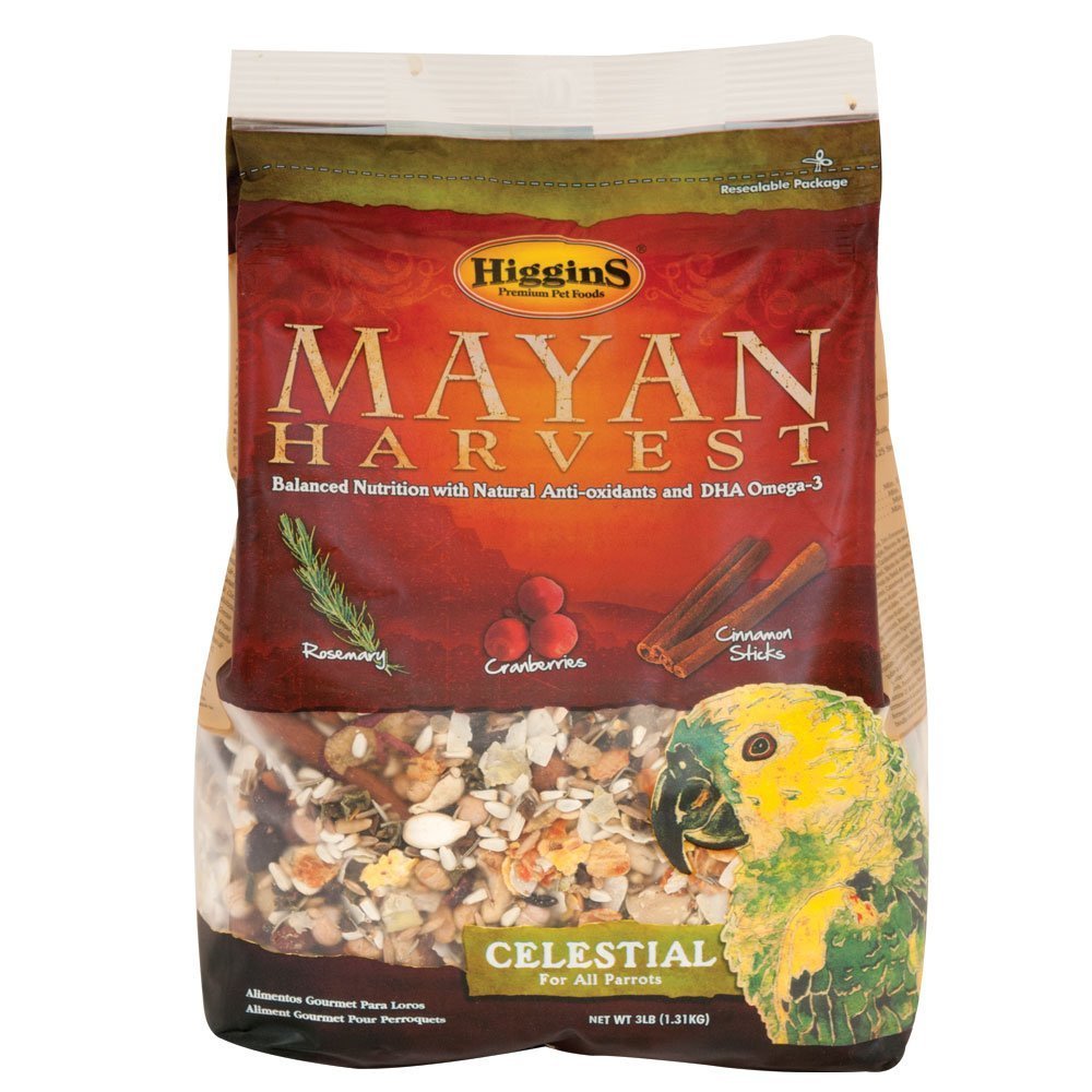 Higgins Mayan Harvest Celestial para loros: mezcla con canela y frutos para enriquecimiento diario