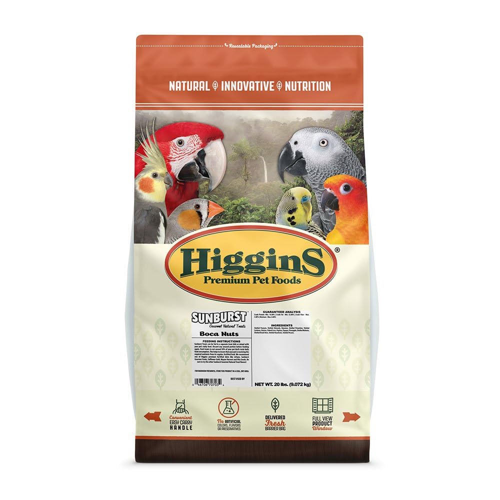 Nueces Higgins para aves sin cáscara, perfecto para forraje y estimulación del pico.