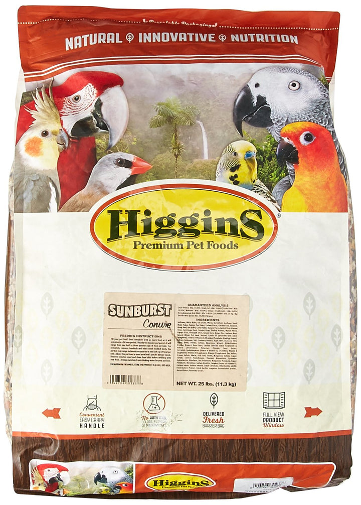 Higgins Sunburst para Conure: alimento de 25 libras para una dieta equilibrada.