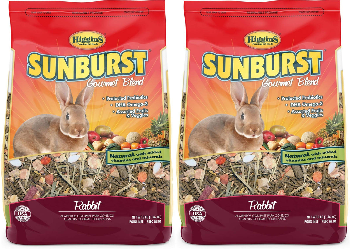 Higgins Sunburst Gourmet Blend para conejos, mezcla natural que apoya la digestión