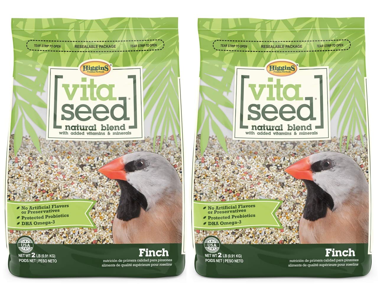 Higgins Vita Seed: bolsa de 2 lb, mezcla natural para pajaros, nutrición diaria