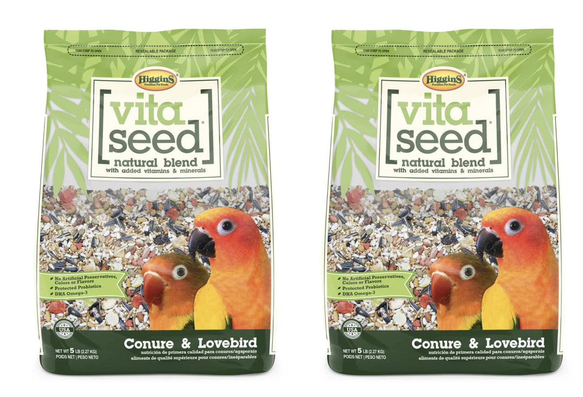 Higgins Vita Seed para conure y lovebird en dos bolsas de 5 lb cada una