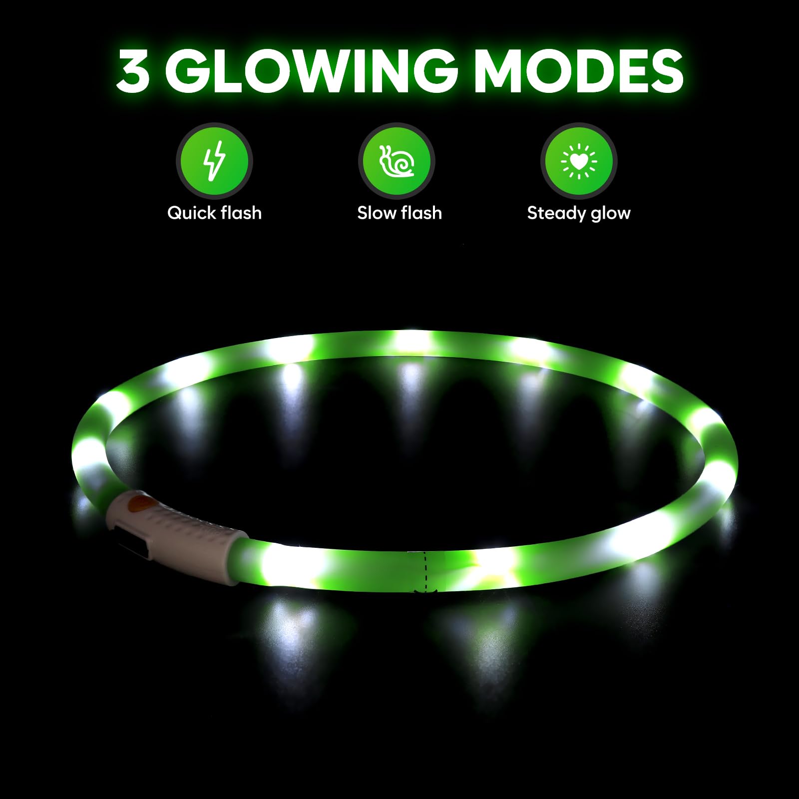 Higo collar LED ajustable 11–27 pulgadas para distintas razas