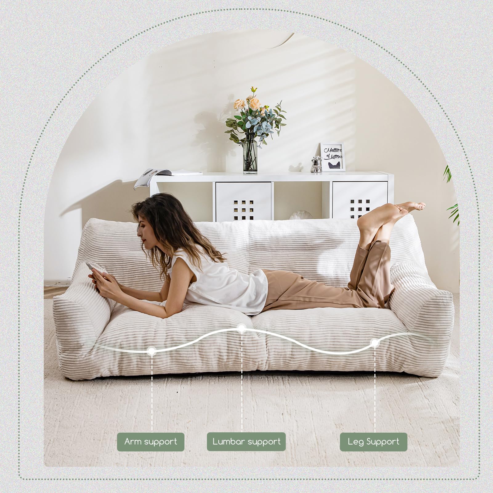 Bolster acolchado de HIGOGOGO para múltiples posiciones de descanso.