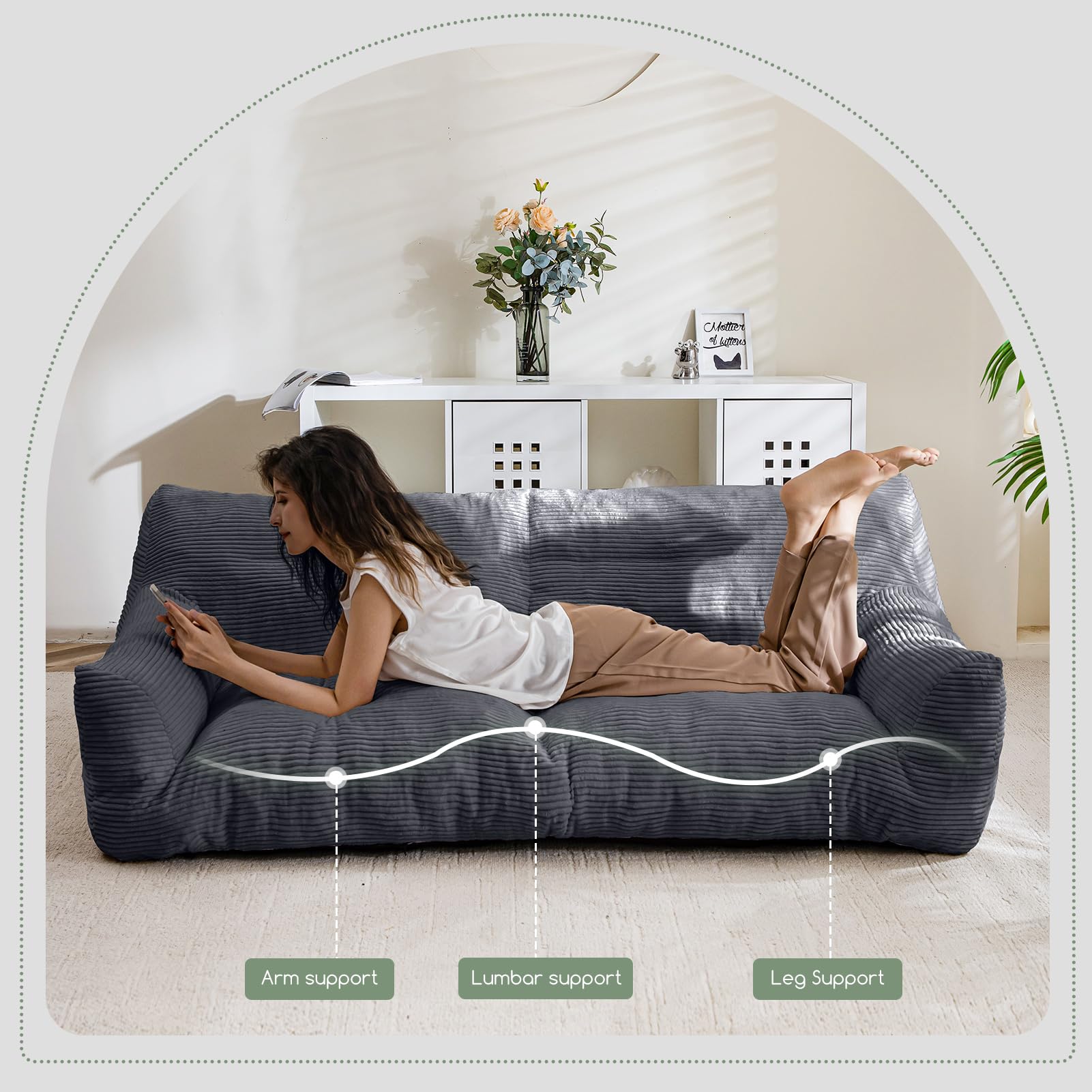Borde acolchado de la cama HIGOGOGO para mayor confort y posiciones relajadas.