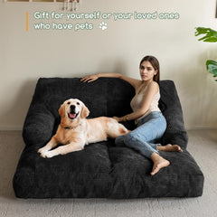 Reposabrazos anchos en el sofá HIGOGOGO para acomodar mascotas y personas juntas.