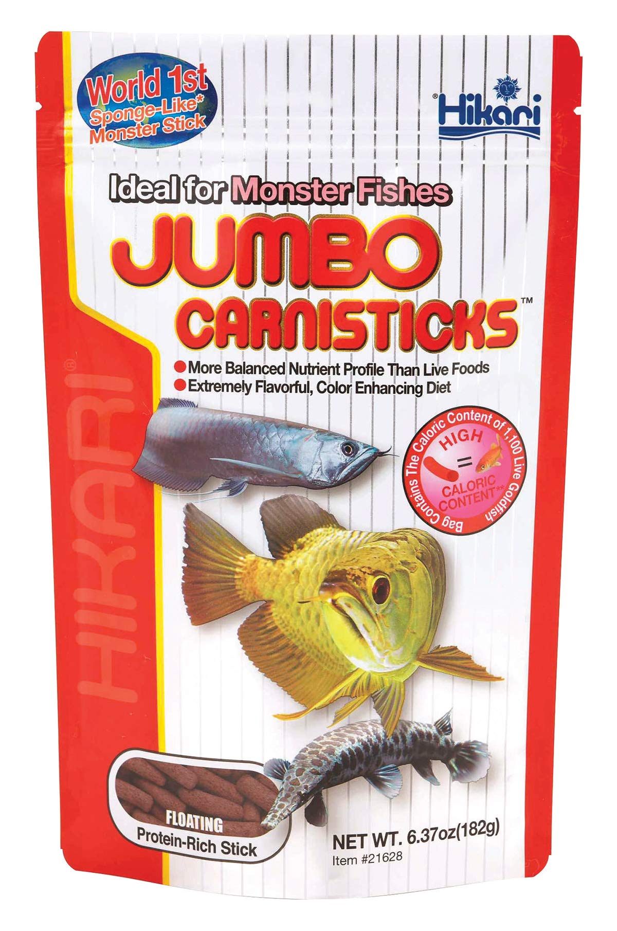Hikari Carnisticks Jumbo Tropical ofrece equilibrio diario para peces grandes.