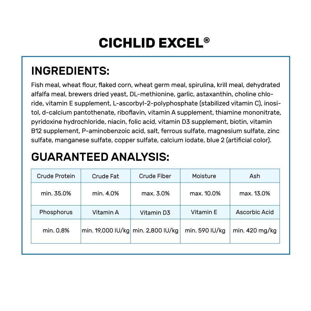 Hikari Cíclidos Excel, spirulina pura para color y vitalidad.
