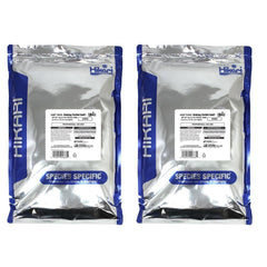 Alimento Hikari Cichlid Gold mini-gránulos en empaque, realza el color y la forma.