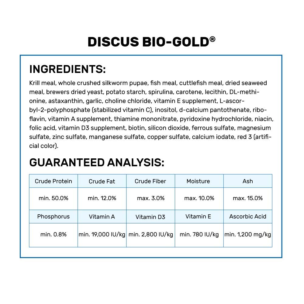Hikari Bio-Gold para discus, peces comiendo en acuario, fomenta hábitos de alimentación consistentes.