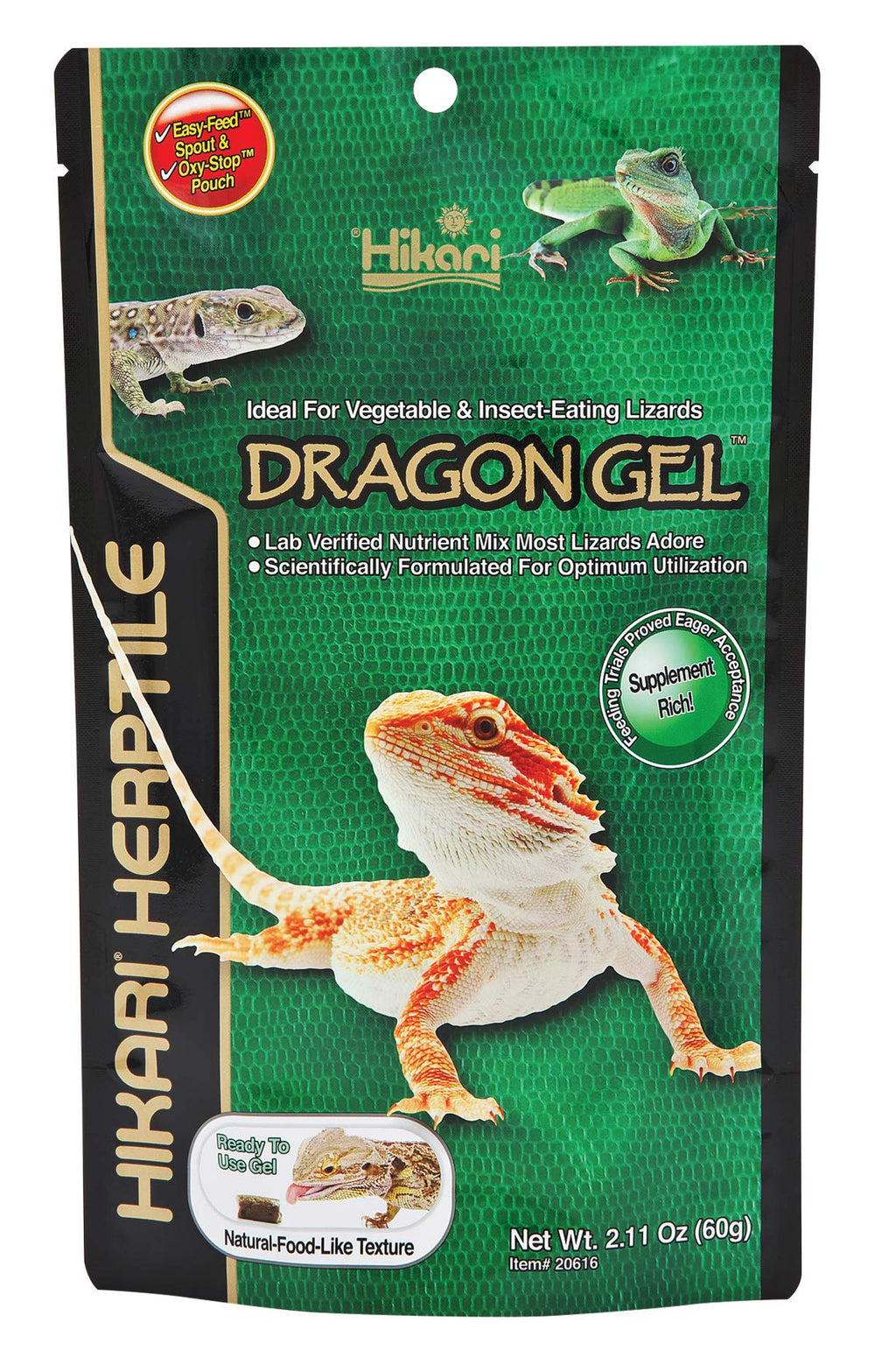 Hikari Dragon Gel con tubo dispensador para alimentar dragones barbudos fácilmente