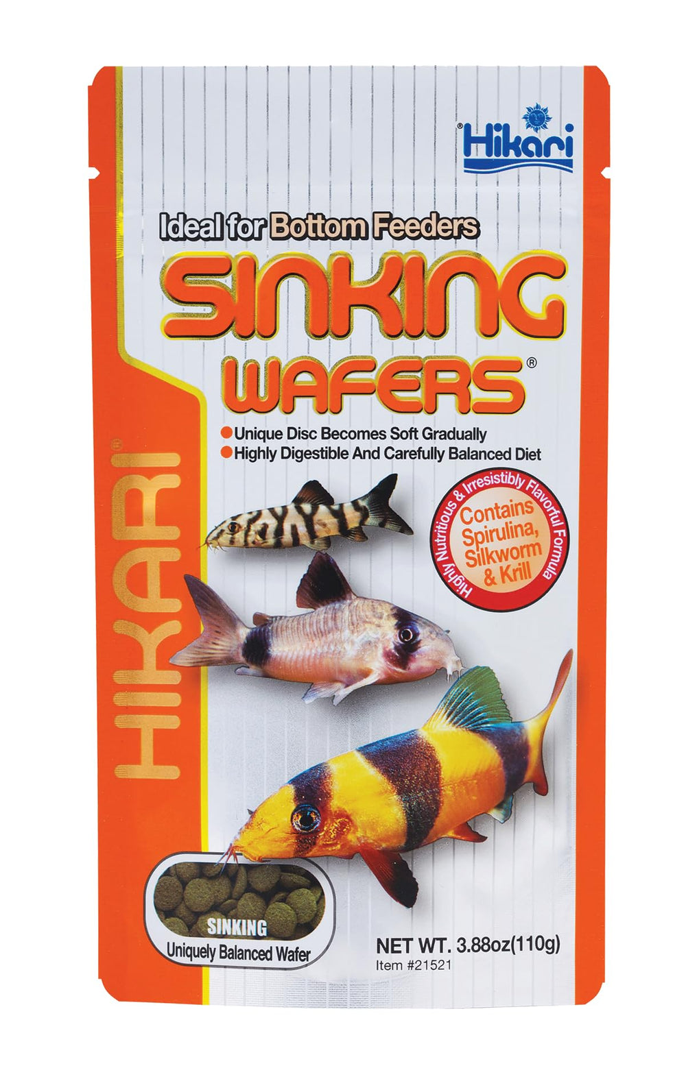 Hikari Tropical oblea para Corydoras, nutrición balanceada para el fondo.