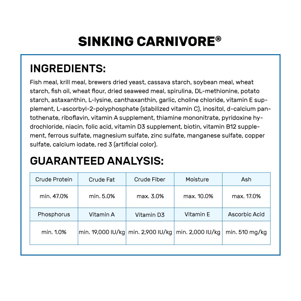 Hikari pellets carnívoros hundidos: libres de parásitos y bacterias comunes