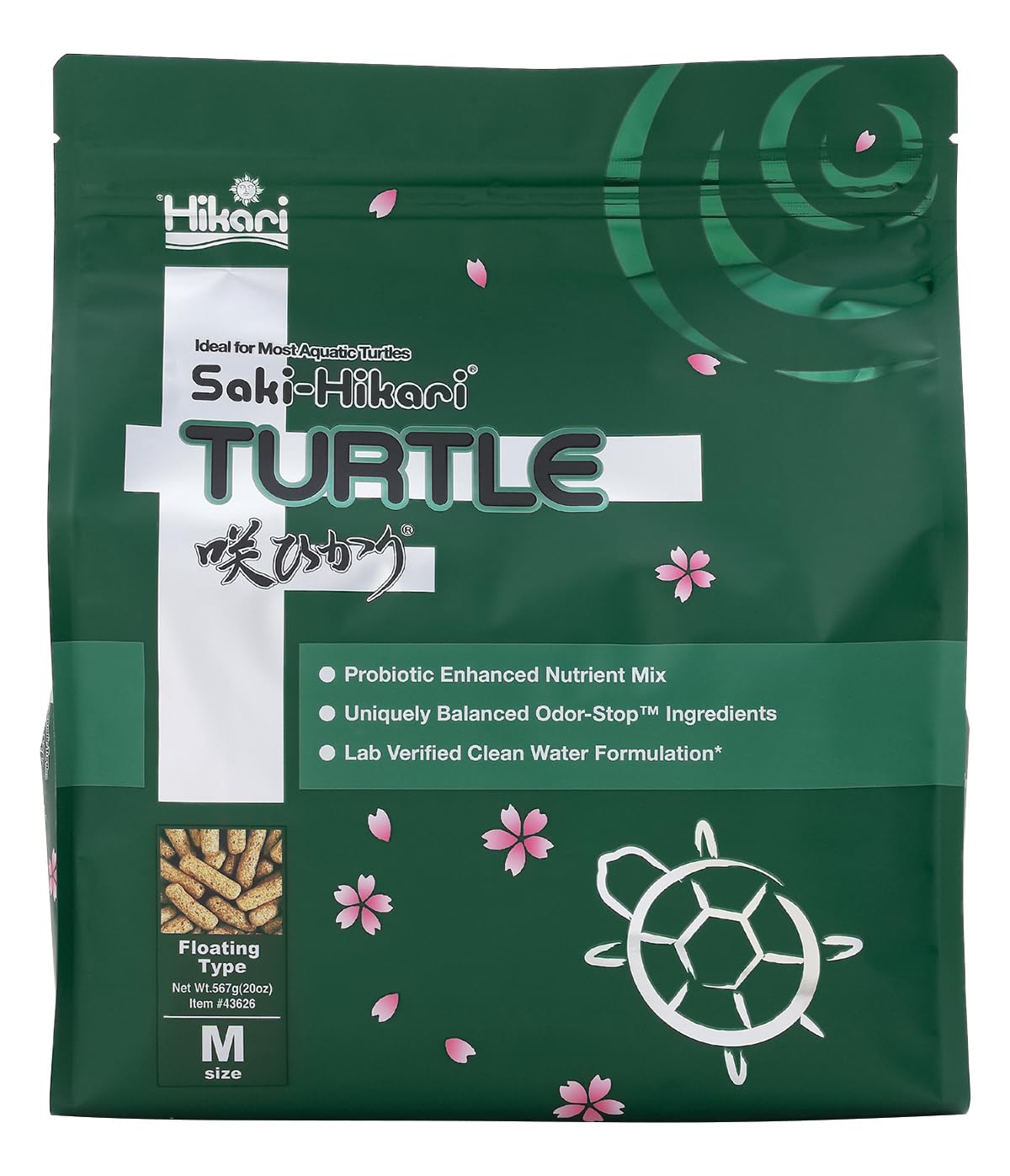 Hikari Saki-Turtle Sticks de 20 oz en negro, fórmula estable para tortugas saludables