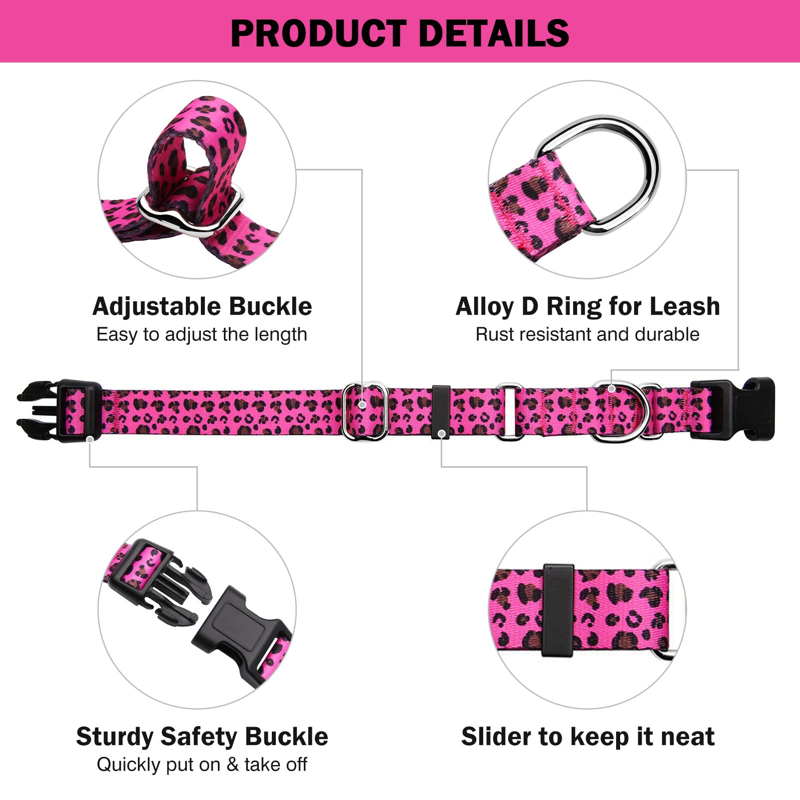 Hikiko collar martingale con cierre rápido, útil en emergencias