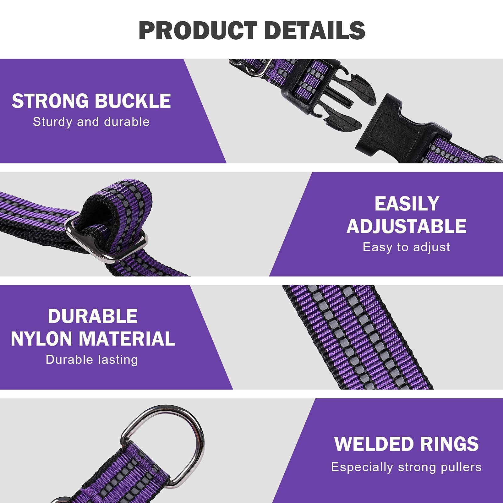 Hikiko collar martingale de nylon duradero para perros activos.