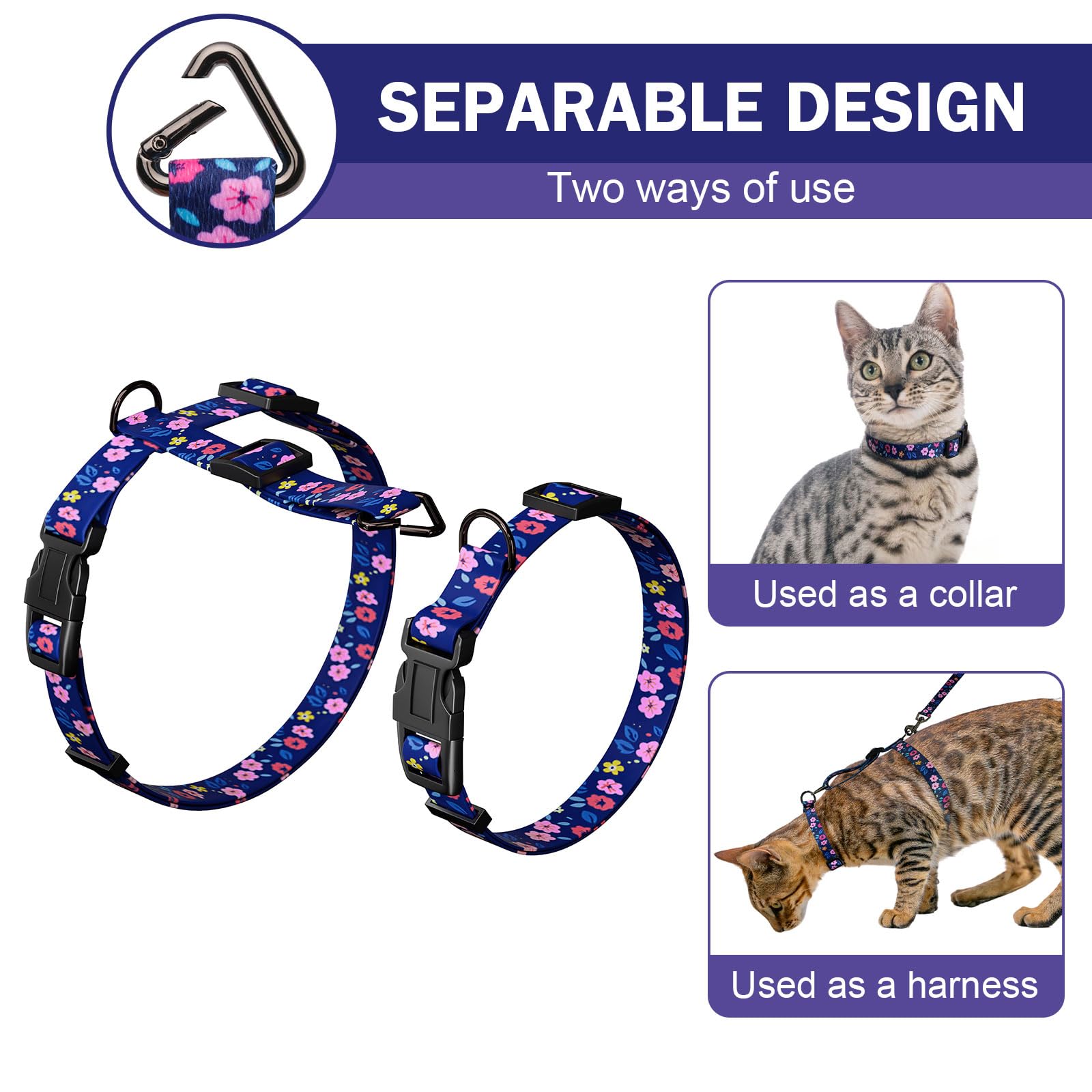 Diseño-3-en-1 Hikiko para convertir en collar o arnés