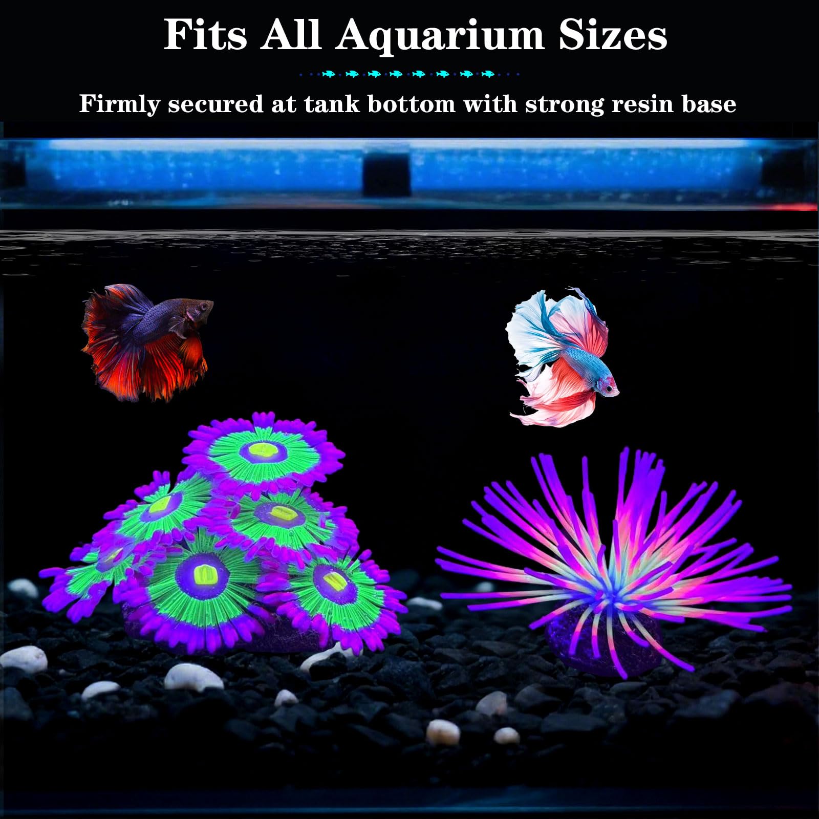 HIKTQIW decoracion acuario: coral artificial realista con colores vivos.