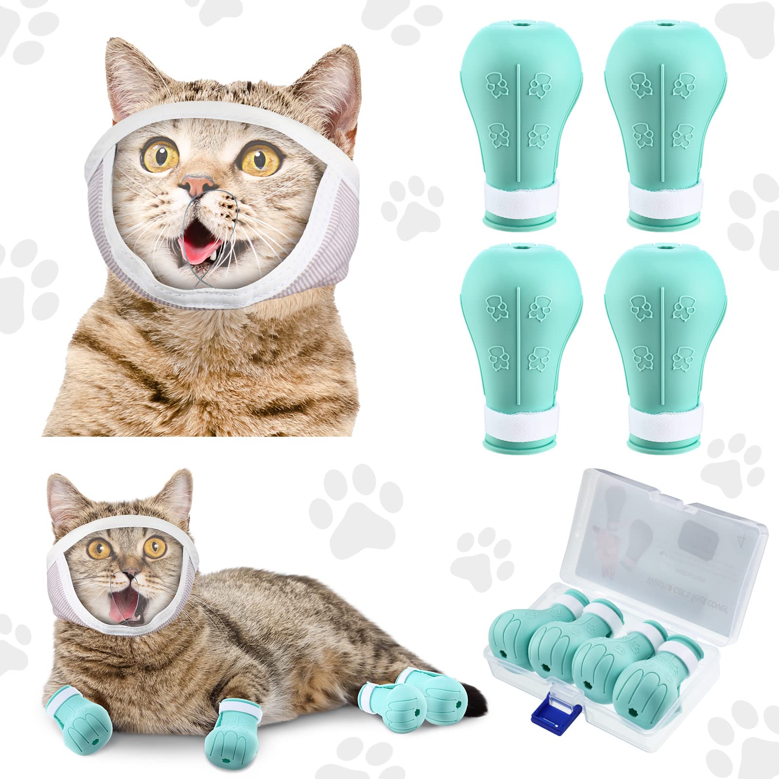 Hillban bozal para gato transparente para cuidado del pelaje y comodidad