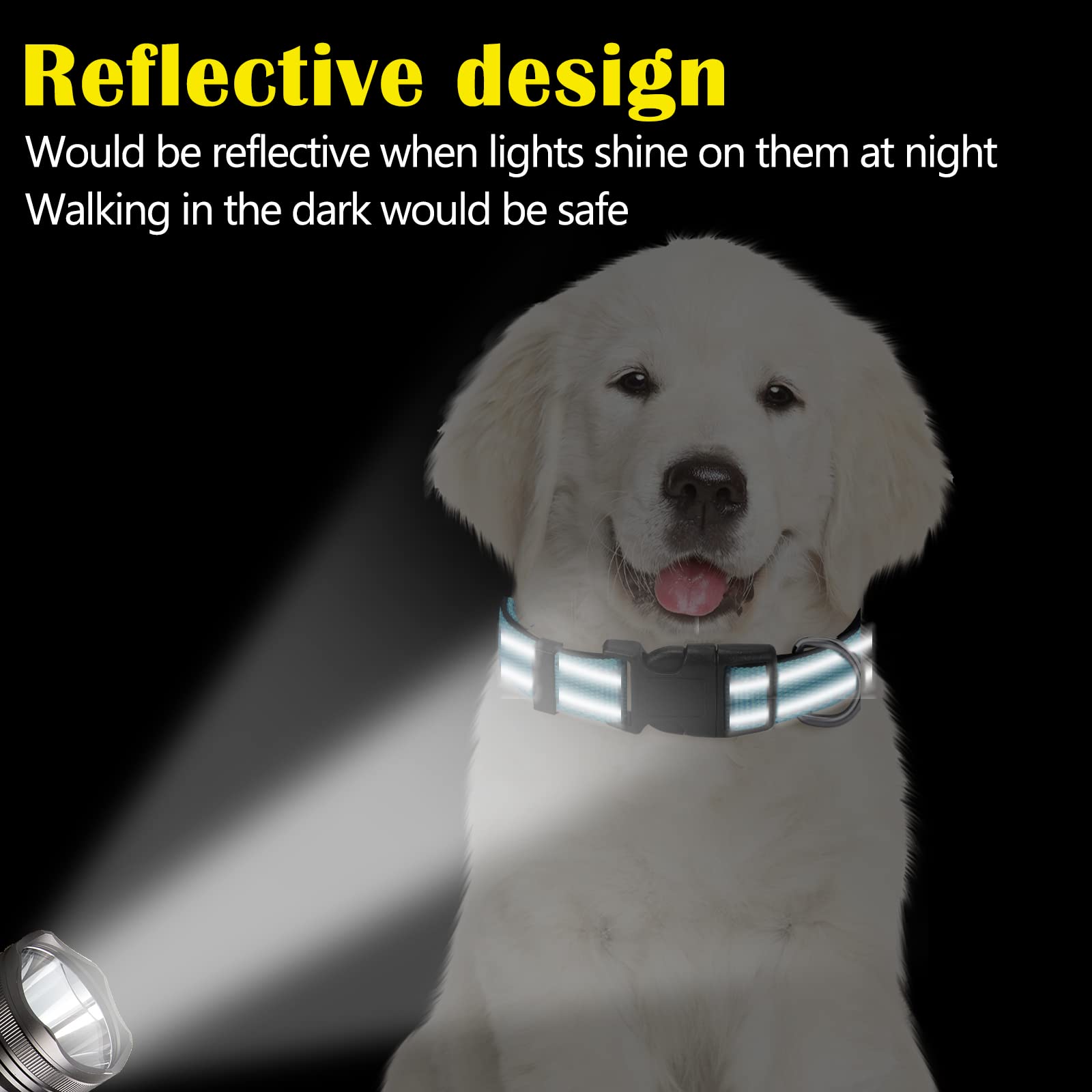 Hillban collar reflectante verde, ajuste cómodo para paseos diarios al exterior.