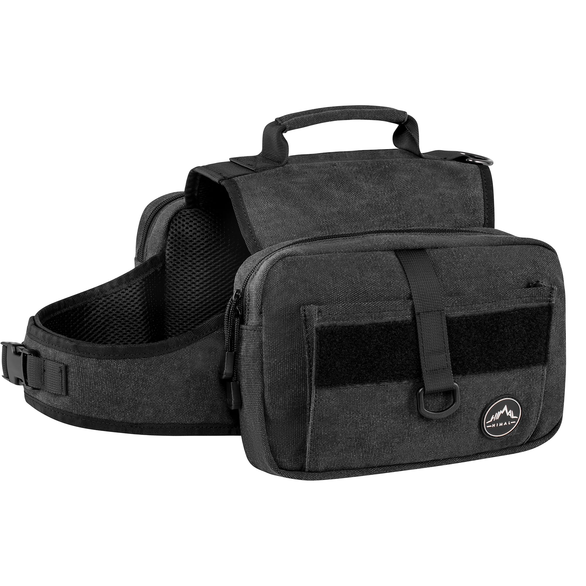 Bolsillos laterales de la mochila para perro para agua, comida y golosinas.