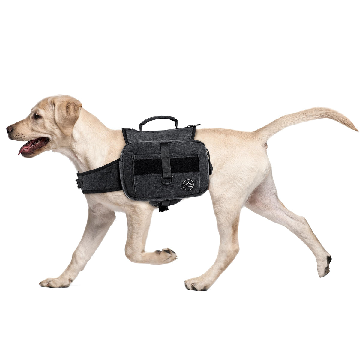 Mochila Himal Outdoors para perro con soporte dorsal ajustable para caminatas largas.