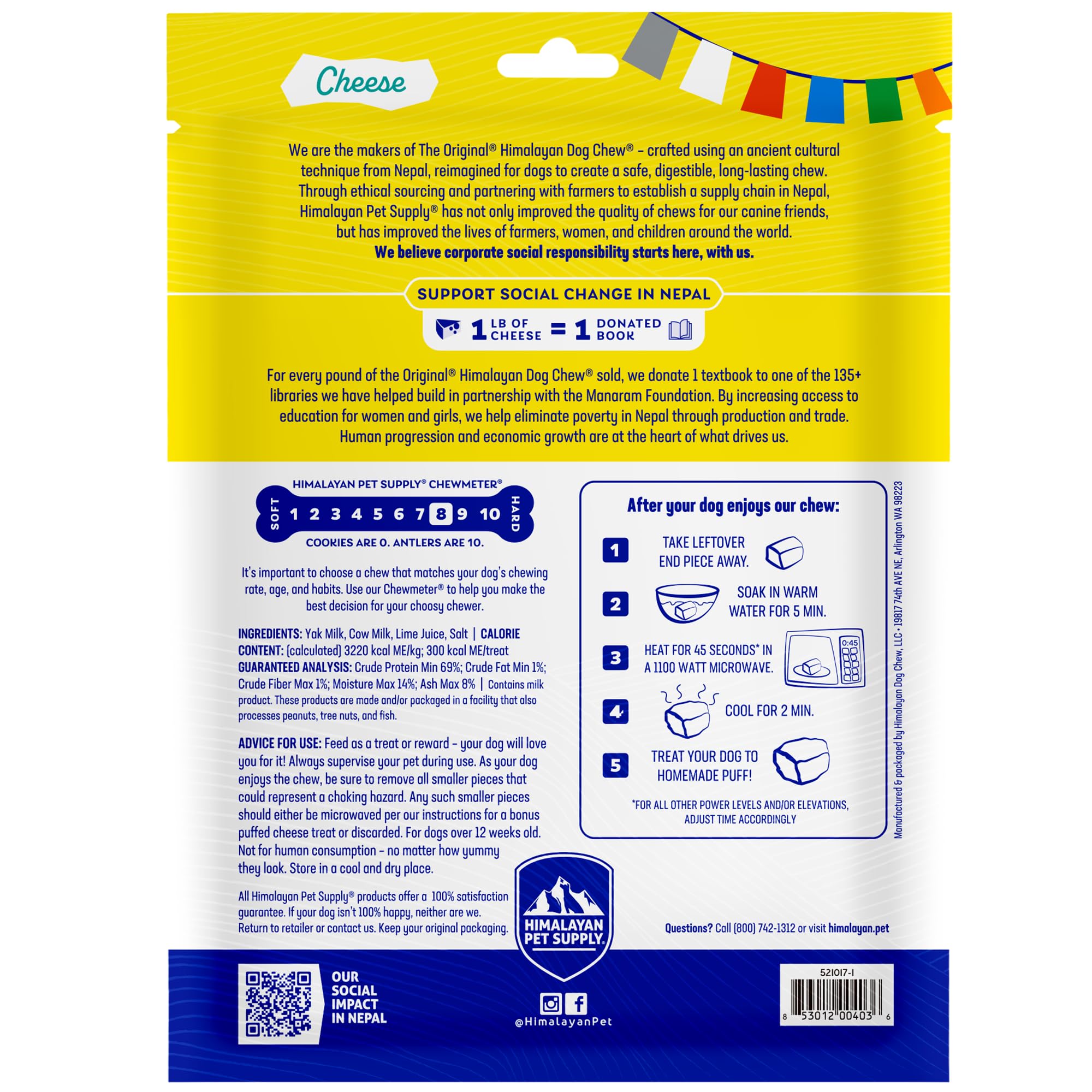 Himalayan Dog Chew sabor original de queso