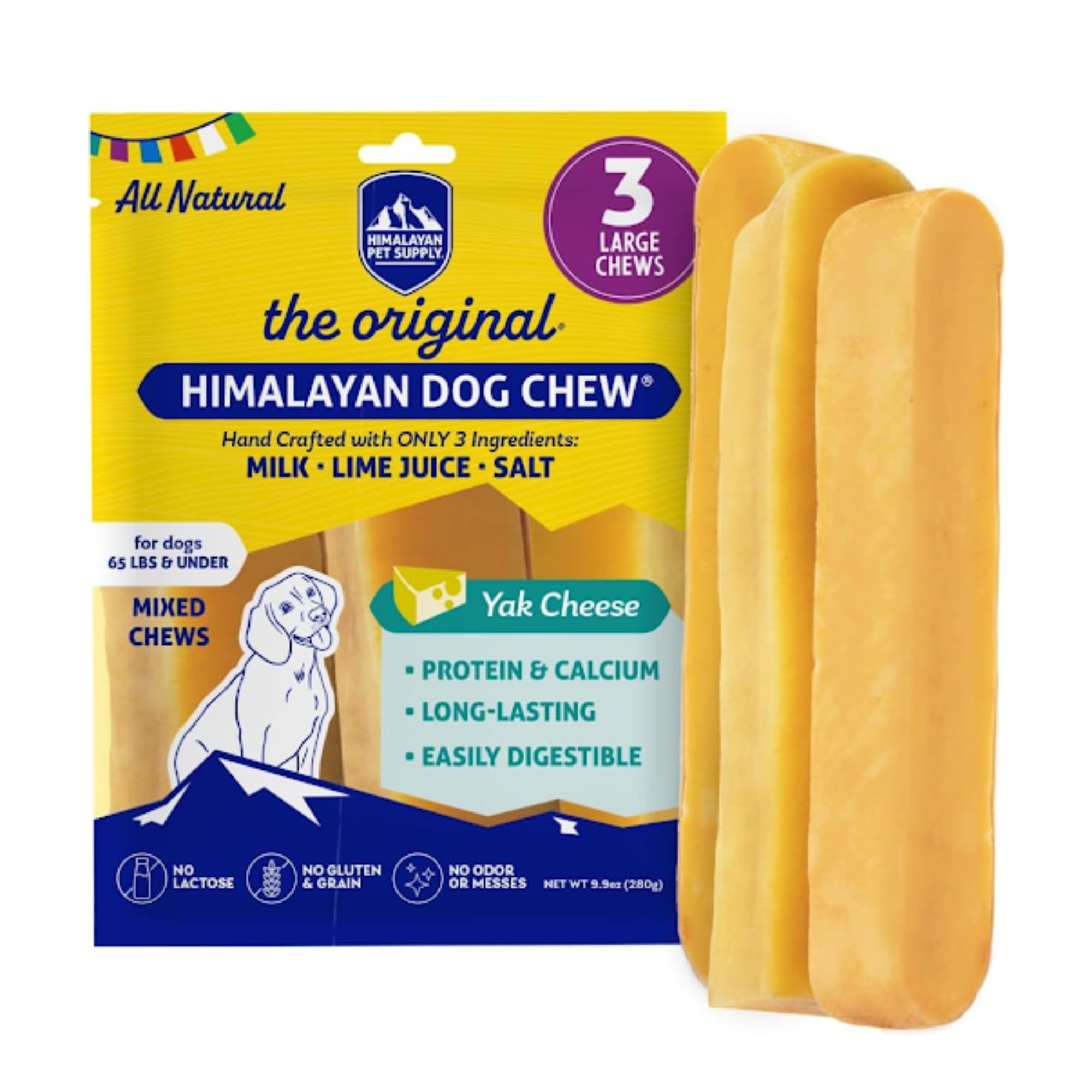 Himalayan Dog Chew stick queso yak original para entretenimiento duradero