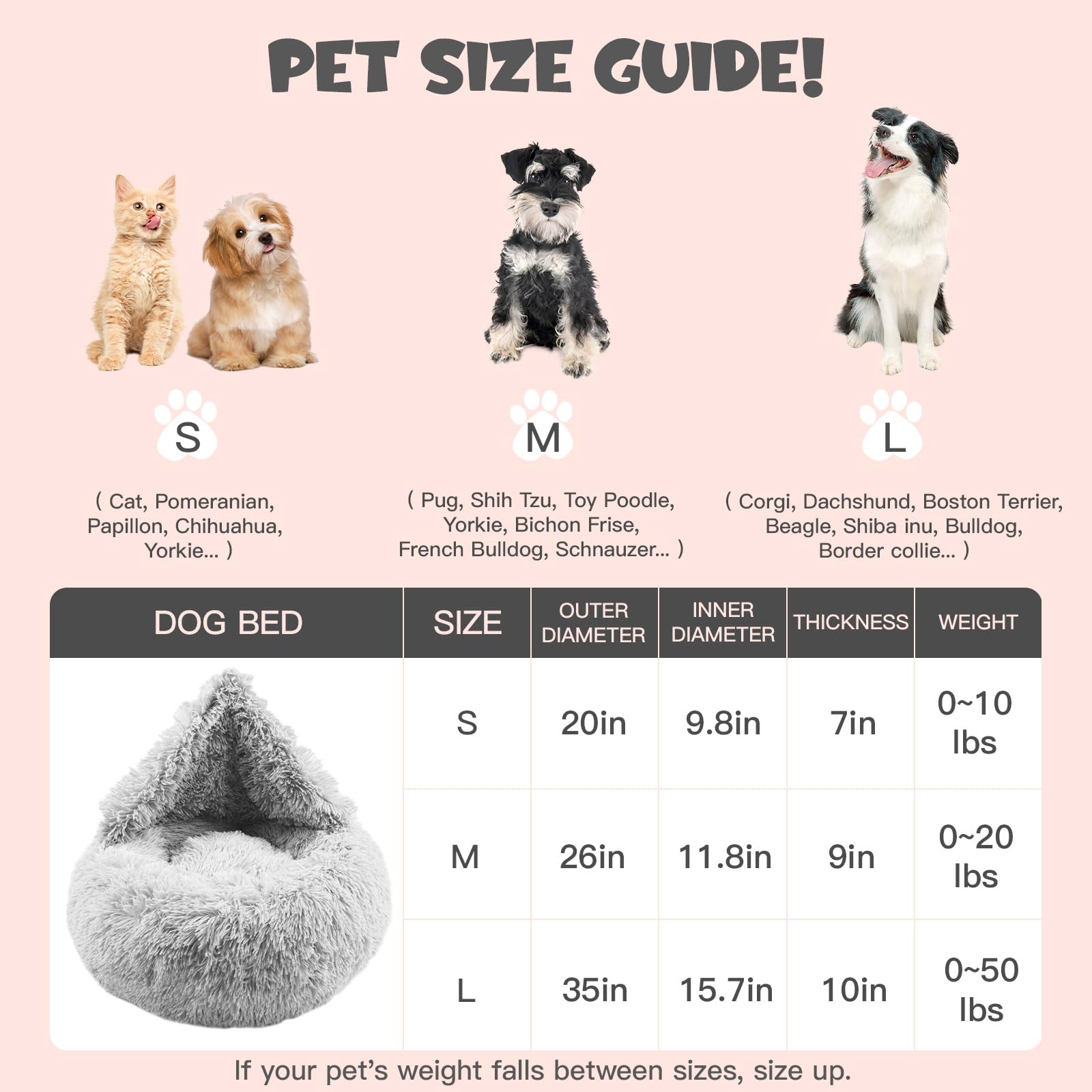 Cama Himax donut con manta adjunta 26pulgadas, ideal para perros inquietos