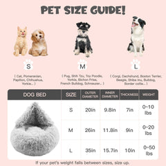 Cama Himax donut con manta adjunta 26pulgadas, ideal para perros inquietos